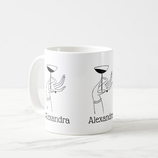 アールデコレディーズハンドホールディングシャンパングラス コーヒーマグカップ (正面左)
