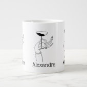 アールデコレディーズハンドホールディングシャンパングラス ジャンボコーヒーマグカップ (正面)