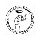 アールデコレディーズハンドホールディングシャンパングラス セルフインキングスタンプ (デザイン)