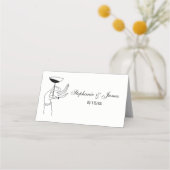 アールデコレディーズハンドホールディングシャンパングラス プレイスカード (正面)