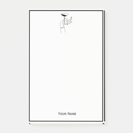 アールデコレディーズハンドホールディングシャンパングラス ポストイット (正面)