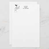 アールデコレディーズハンドホールディングシャンパングラス 便箋 (正面/裏面)