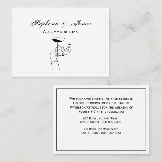 アールデコレディーズハンドホールディングシャンパングラス 名刺 (正面/裏面)