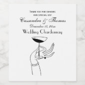 アールデコレディーズハンドホールディングワきらめくイングラス ワインラベル (シングルラベル)