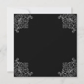 アールデコレディ白黒シャンパンバースデーパーティー 招待状 (裏面)