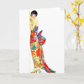 アールデコレディ・イン・フォーマルガウン カード (黄色い花)