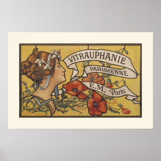 アールデコレディ&フラワーポスター ポスター (正面)