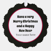 アールデコレトロなヴィンテージクリスマスカップル オーナメントカード (裏面)