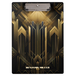 アールデコレトロクラシックヴィンテージ1920sブラック&金ゴールド クリップボード