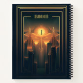 アールデコレトロクラシックヴィンテージ1920sブラック&金ゴールド ノートブック (裏面)