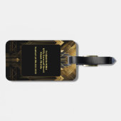 アールデコレトロクラシックヴィンテージ1920sブラック&金ゴールド ラゲッジタグ (裏面横)