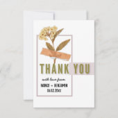 アールデコレトロフローラエレガントカスタムウェディング サンキューカード (正面)