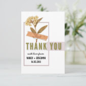 アールデコレトロフローラエレガントカスタムウェディング サンキューカード (スタンド正面)