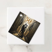 アールデコレトロブラック&金ゴールド結婚ズ・アニバーサリー フェイバータグ (インサイチュ)