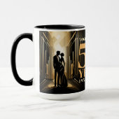 アールデコレトロブラック&金ゴールド結婚ズ・アニバーサリー マグカップ (左)