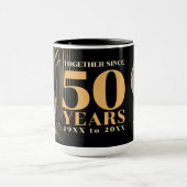 アールデコレトロブラック&金ゴールド結婚ズ・アニバーサリー マグカップ (中央)