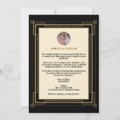 アールデコレトロブラック&金ゴールド結婚ズ・アニバーサリー 招待状 (裏面)