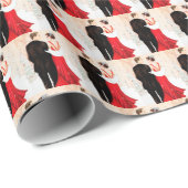 アールデコレトロヴィンテージカップルのメッセージ ラッピングペーパー (ロールコーナー)