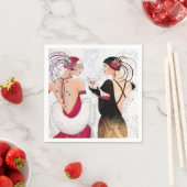 アールデコレトロヴィンテージクリスマスパーティー スタンダードカクテルナプキン (インサイチュ)