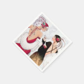 アールデコレトロヴィンテージクリスマスパーティー スタンダードカクテルナプキン (角)