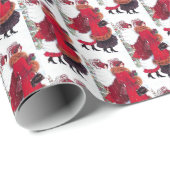アールデコレトロヴィンテージクリスマスレディース ラッピングペーパー (ロールコーナー)