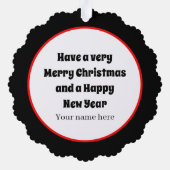 アールデコレトロヴィンテージクリスマスレディ オーナメントカード (裏面)