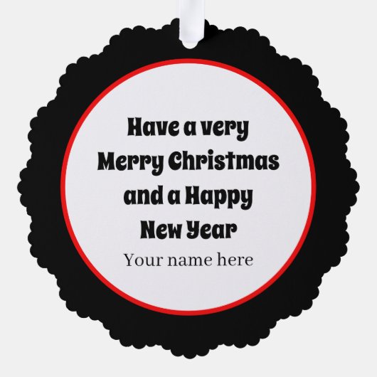 アールデコレトロヴィンテージクリスマスレディ オーナメントカード (裏面)