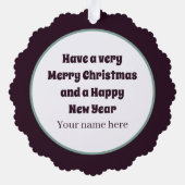 アールデコレトロヴィンテージクリスマスレディ オーナメントカード (裏面)