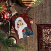 アールデコレトロヴィンテージクリスマスレディ ノートカード