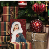 アールデコレトロヴィンテージクリスマスレディ ノートカード