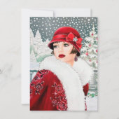 アールデコレトロヴィンテージクリスマス ノートカード (正面)