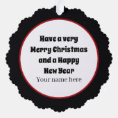 アールデコレトロヴィンテージ追加文字レディ オーナメントカード (裏面)