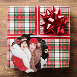 アールデコレトロヴィンテージ追加文字レディ オーナメントカード