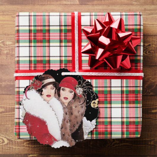 アールデコレトロヴィンテージ追加文字レディ オーナメントカード (インサイチュ (ギフト))