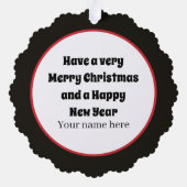 アールデコレトロヴィンテージ追加文字レディ オーナメントカード (裏面)