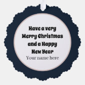 アールデコレトロヴィンテージ追加文字レディ オーナメントカード (裏面)