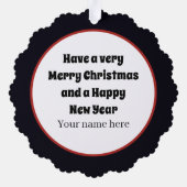 アールデコレトロヴィンテージ追加文字レディ オーナメントカード (裏面)