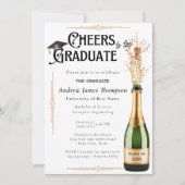 アールデコレトロ写真卒業パーティー発表 招待状 (正面)