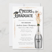 アールデコレトロ写真卒業パーティー発表 招待状 (正面)