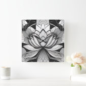 アールデコロータスクロック スクエア壁時計 (ホーム)