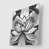 アールデコロータスクロック スクエア壁時計 (傾斜)