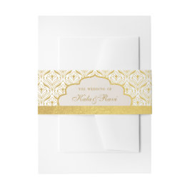 アールデコロータス金ゴールドフローラ 招待状ベリーバンド