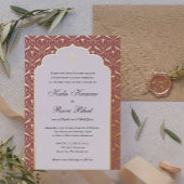 アールデコロータス金ゴールド結婚フローラ 箔招待状