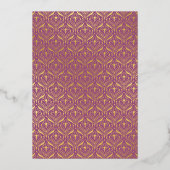 アールデコロータス金ゴールド結婚フローラ 箔招待状 (裏面)