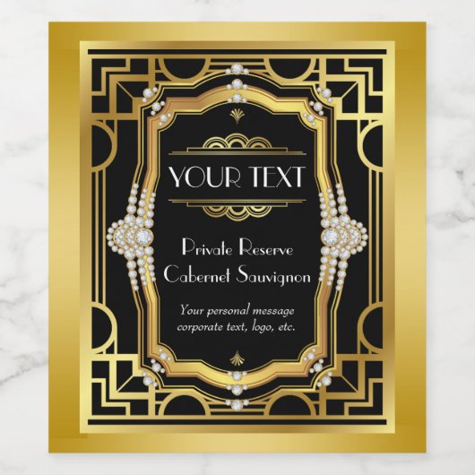 アールデコワインボトルラベル ワインラベル (シングルラベル)