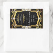 アールデコワインボトルラベル 長方形シール (バッグ)