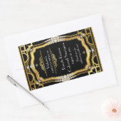 アールデコワインボトルラベル 長方形シール (封筒)