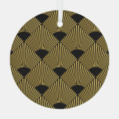 アールデコヴィンテージのシームレスなパターン ガラスオーナメント (裏面)