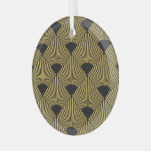 アールデコヴィンテージのシームレスなパターン ガラスオーナメント (正面左)