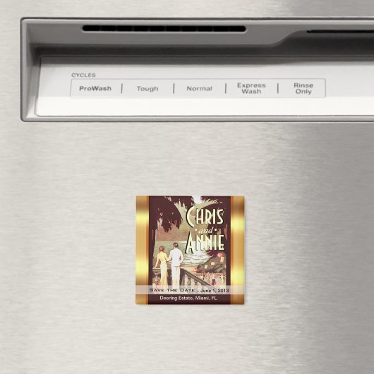 アールデコヴィンテージビーチの日付の優先権保存 マグネット (インサイチュ (食洗機))